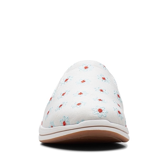 NIB ✅ CLARKS 🩷 White Floral Breeze Shore Mules - Picture 6 of 7